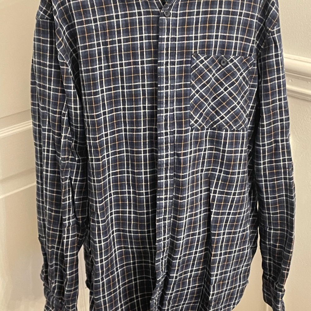 Boston Traders Navy and White Plaid Shirt